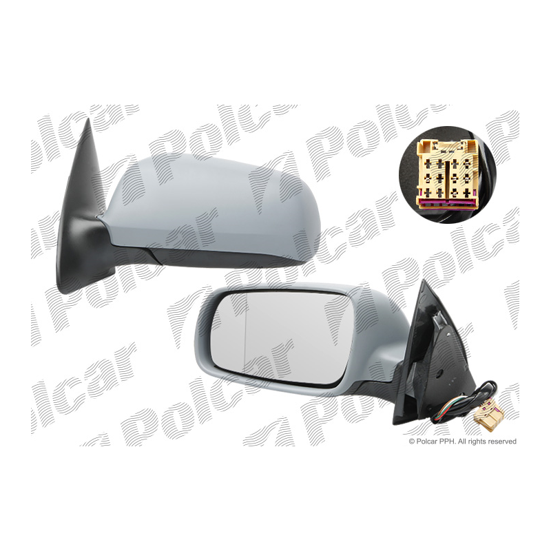Vonkajšie zrkadlo POLCAR 6913529E, FABIA, červené