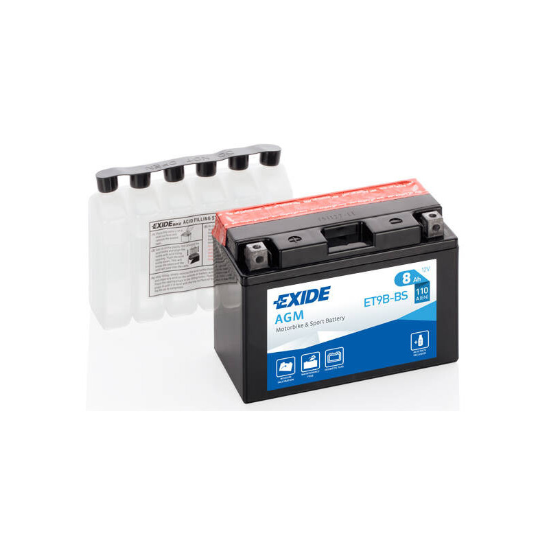 Motobatéria EXIDE EXCELL ** ET9B-BS 12V 8Ah 110A