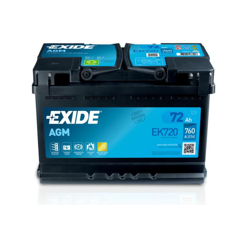 Autobatéria EXIDE EK720 12V 72Ah 760A