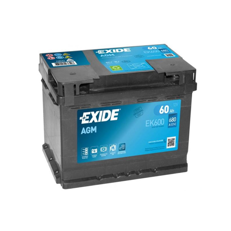 Autobatéria EXIDE EK600 12V 60Ah 680A
