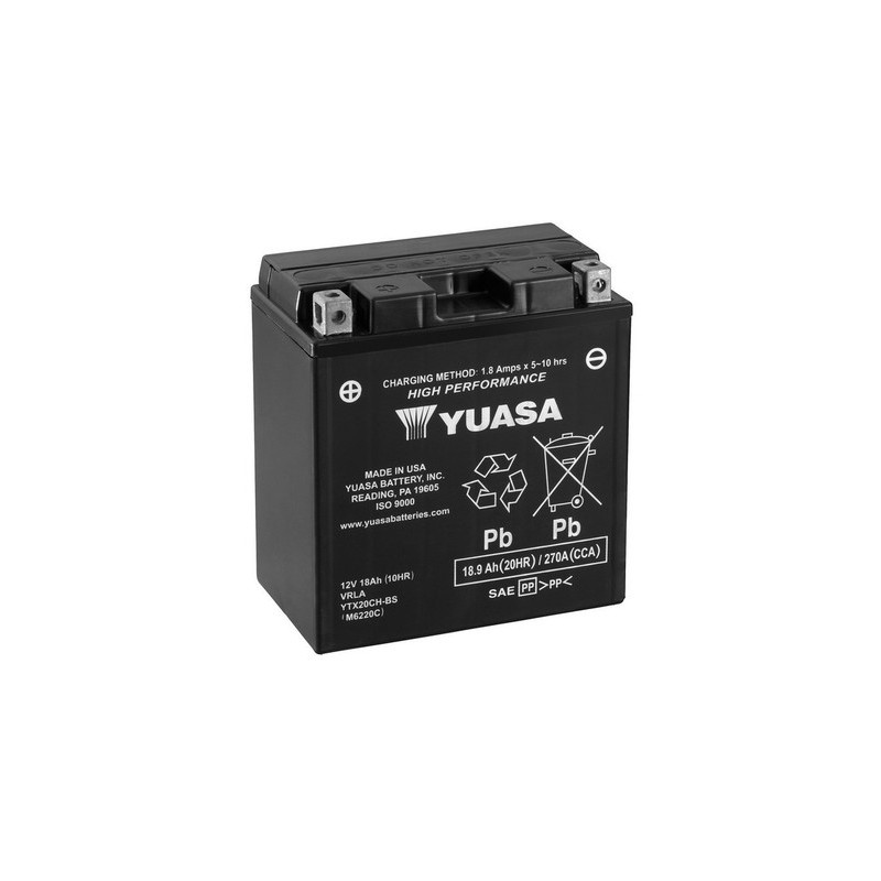 Motobatéria YUASA YTX20CH-BS 12V 19Ah 270A