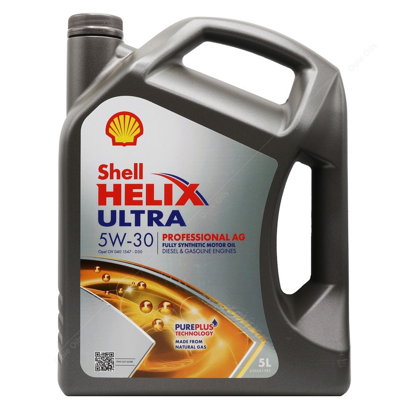 Motorový olej Shell Helix Ultra Professional AG 5w-30 Pure Plus Fully Synthetic Engine Oil, 5L